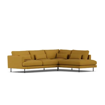Bredhult Sofa - Luiza Mustard 3972-Schwarzer Stahl, 3-sitzig A1 - 1898