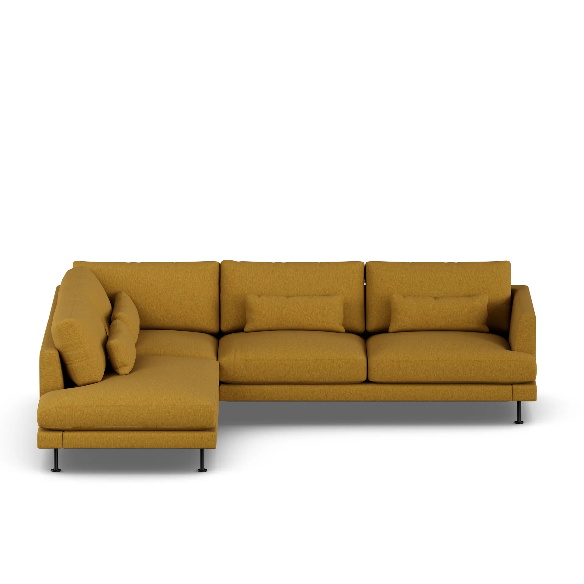 Bredhult Sofa, Luiza Mustard 3972-Schwarzer Stahl, 3-sitzig A2 1898