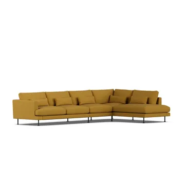 Bredhult Sofa - Luiza Mustard 3972-Schwarzer Stahl, 4-sitzig B1 - 1898