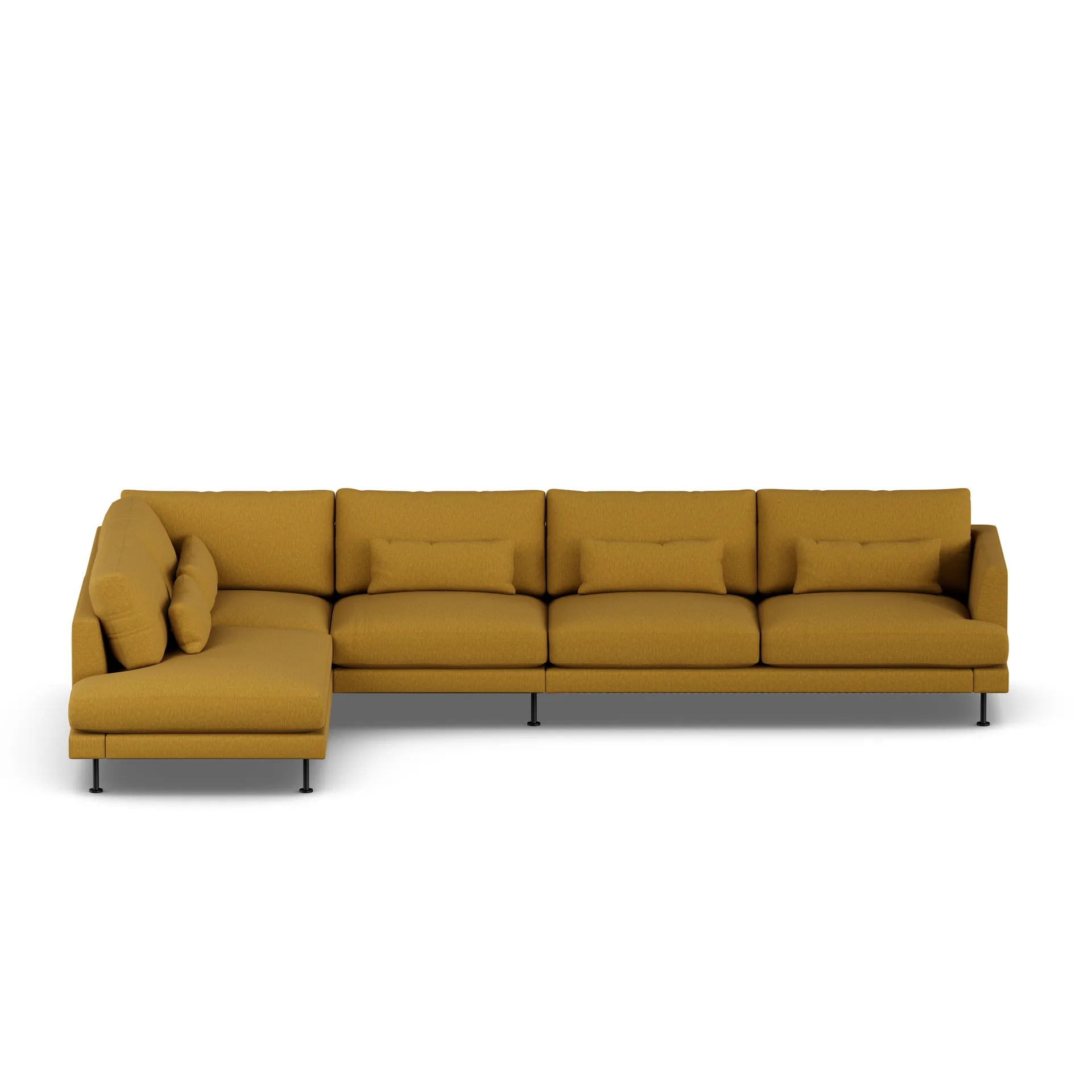 Bredhult Sofa, Luiza Mustard 3972-Schwarzer Stahl, 4-sitzig B2 1898