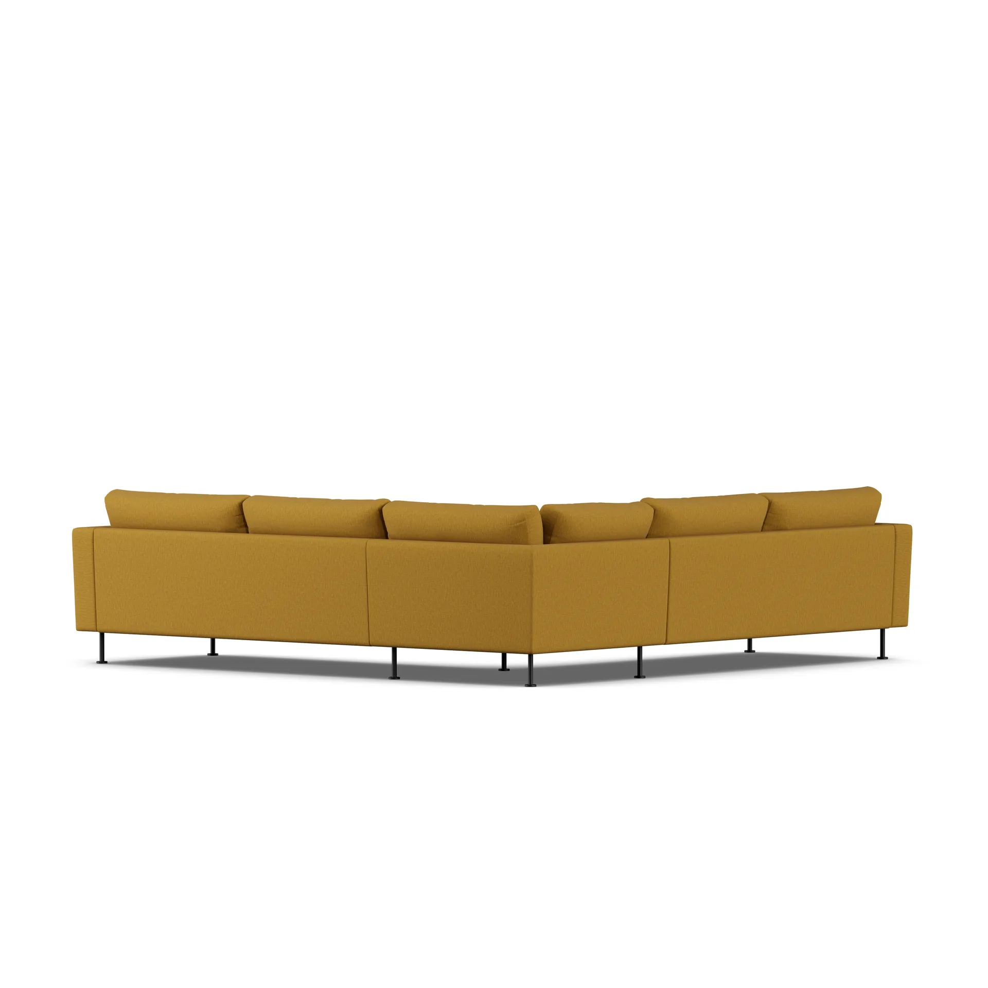 Bredhult Sofa, Luiza Mustard 3972-Schwarzer Stahl, Ecksofa F 1898