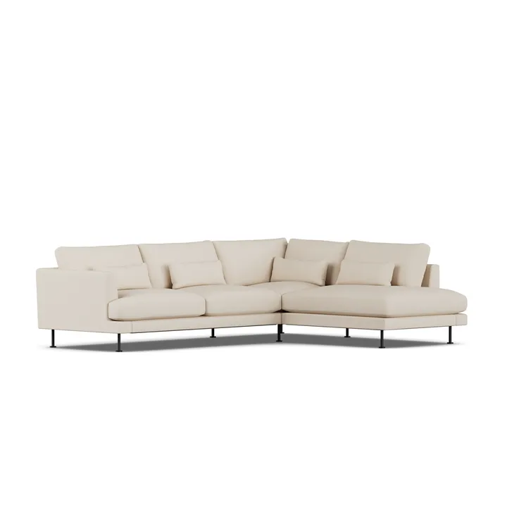 Bredhult Sofa - Same Beige 6670-Schwarzer Stahl, 3-sitzig A1 - 1898
