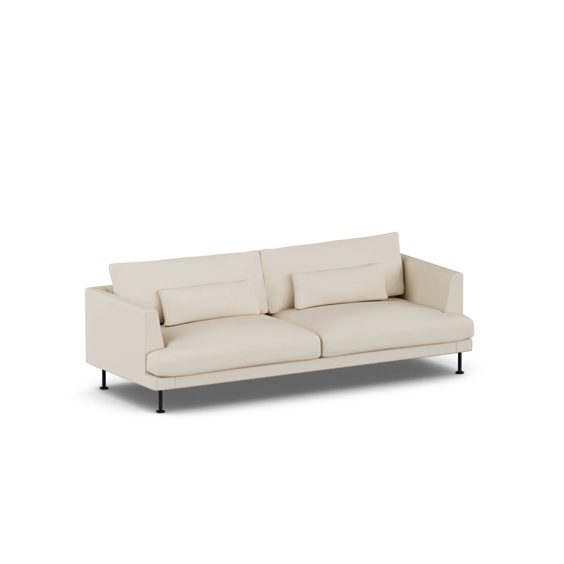 Bredhult Sofa, Same Beige 6670-Schwarzer Stahl, 3-sitzig 1898