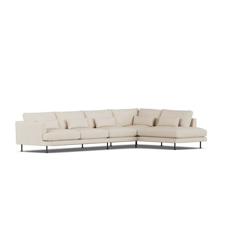 Bredhult Sofa - Same Beige 6670-Schwarzer Stahl, 4-sitzig B1 - 1898