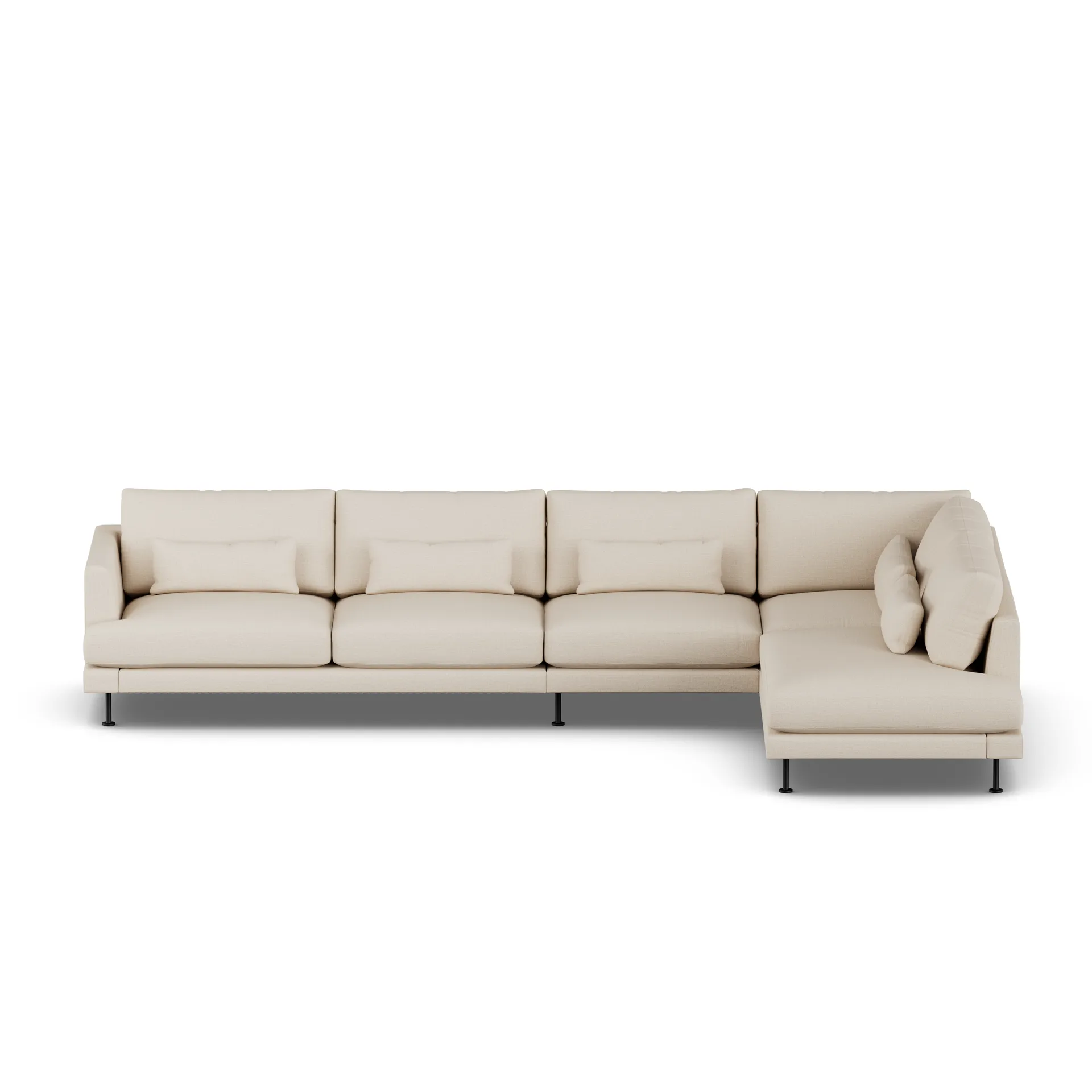 Bredhult Sofa, Same Beige 6670-Schwarzer Stahl, 4-sitzig B1 1898