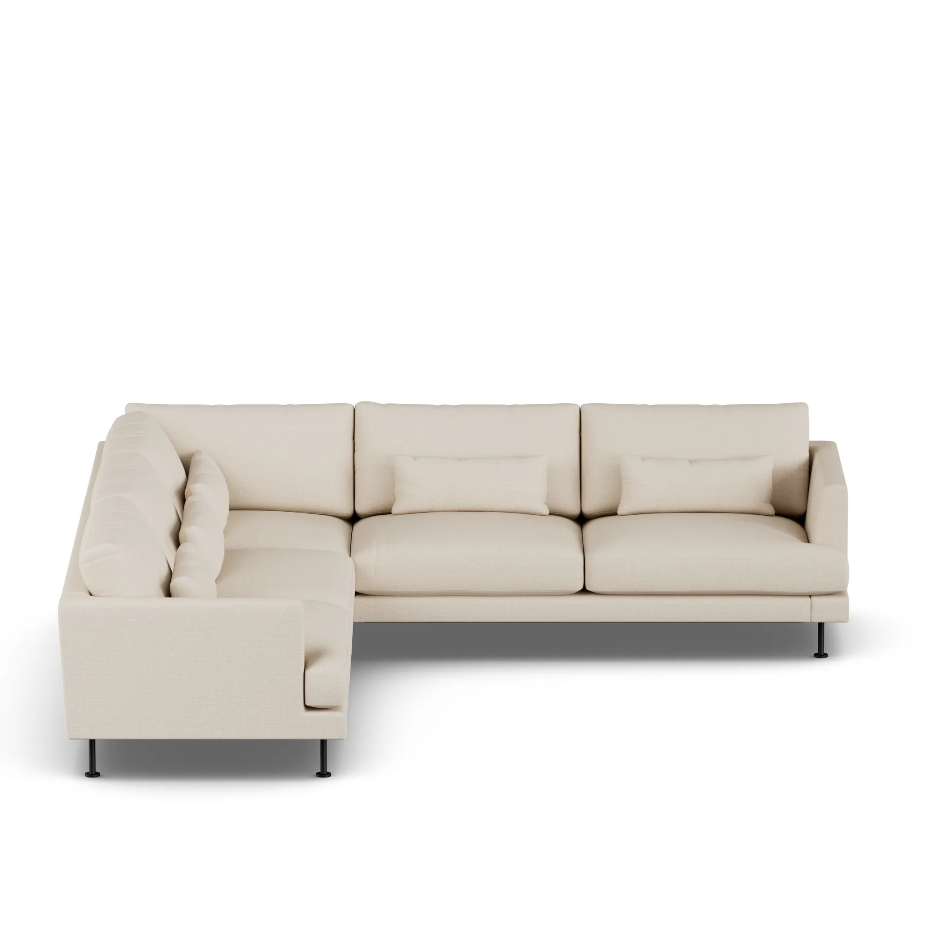 Bredhult Sofa, Same Beige 6670-Schwarzer Stahl, Ecksofa F 1898