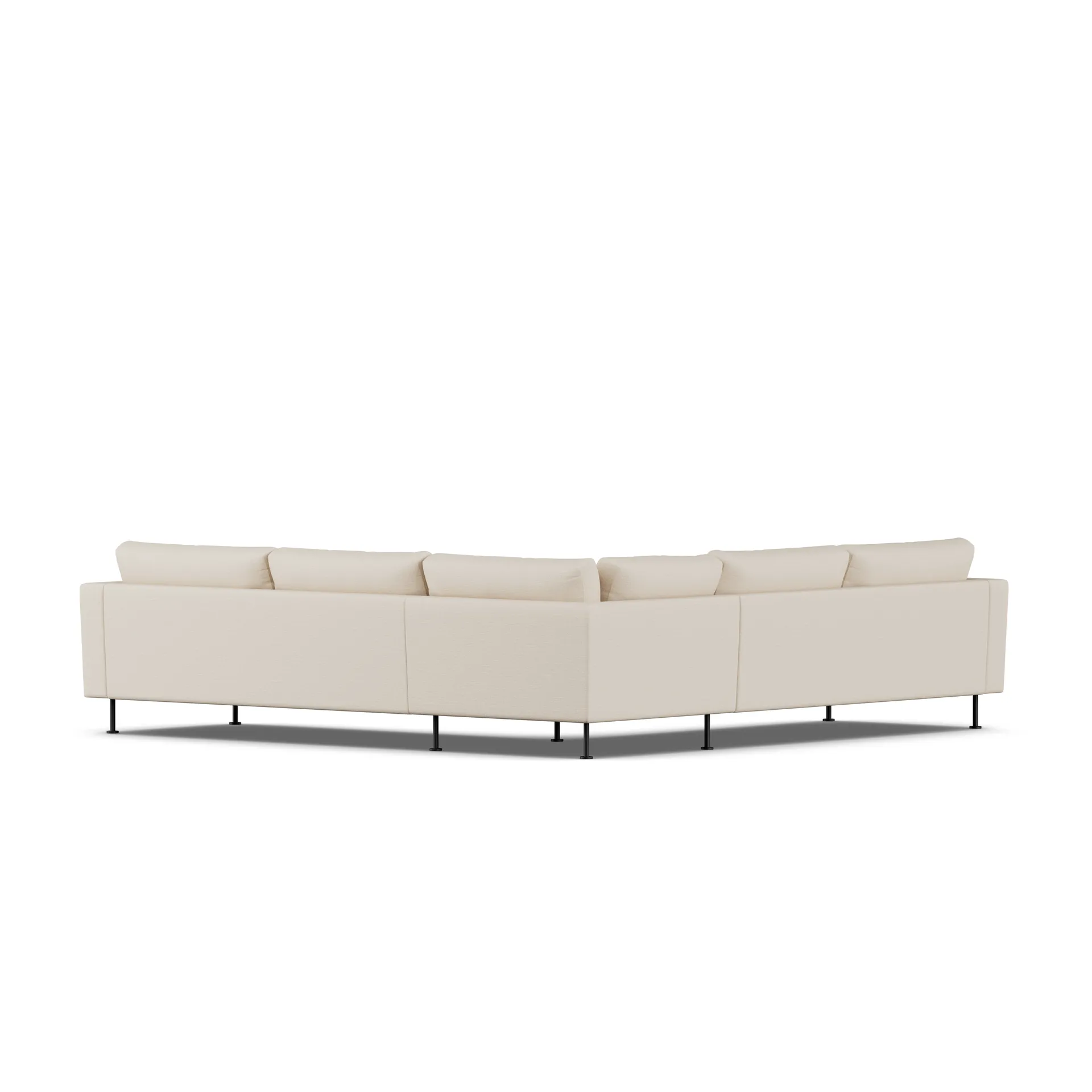 Bredhult Sofa, Same Beige 6670-Schwarzer Stahl, Ecksofa F 1898