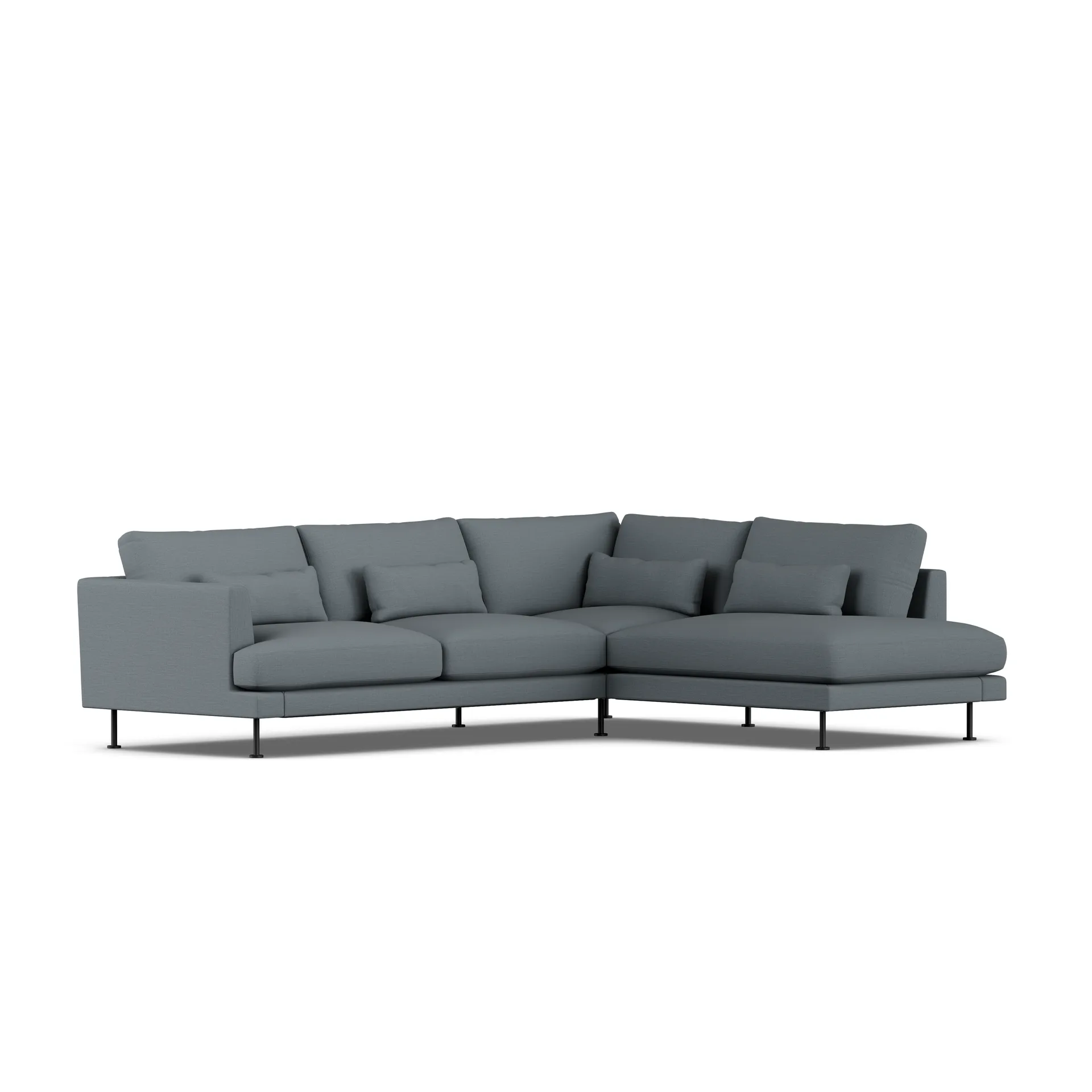 Bredhult Sofa, Same Blue 6678-Schwarzer Stahl, 3-sitzig A1 1898