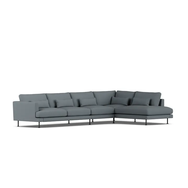 Bredhult Sofa - Same Blue 6678-Schwarzer Stahl, 4-sitzig B1 - 1898