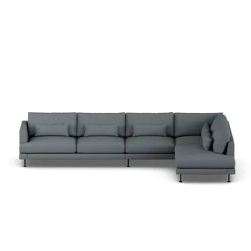 Bredhult Sofa - Same Blue 6678-Schwarzer Stahl, 4-sitzig B1 - 1898