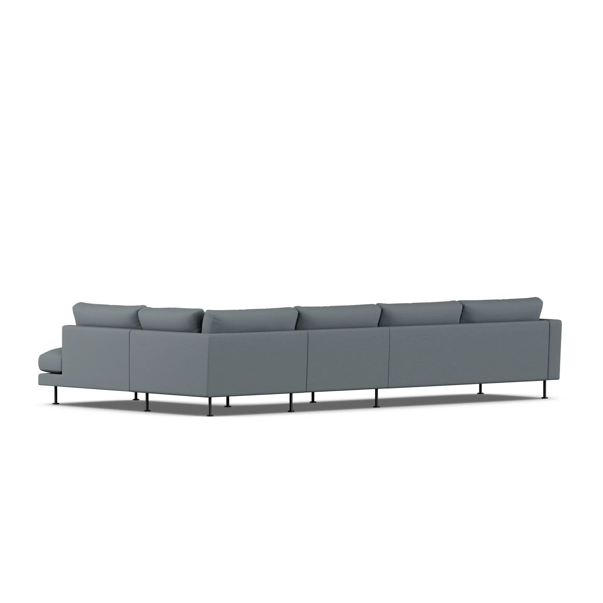 Bredhult Sofa, Same Blue 6678-Schwarzer Stahl, 4-sitzig B1 1898