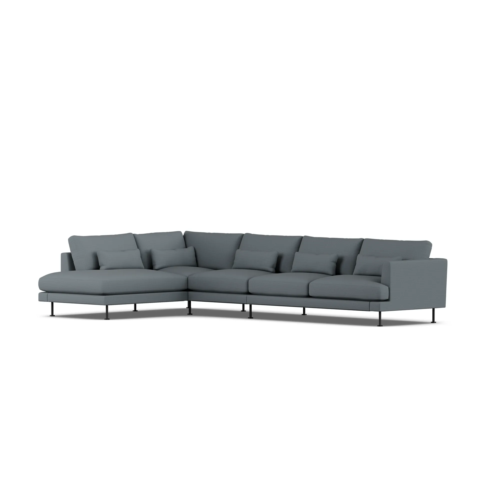 Bredhult Sofa, Same Blue 6678-Schwarzer Stahl, 4-sitzig B2 1898
