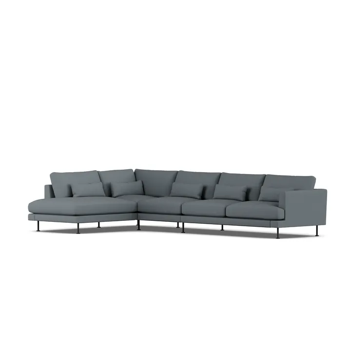 Bredhult Sofa - Same Blue 6678-Schwarzer Stahl, 4-sitzig B2 - 1898