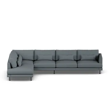Bredhult Sofa - Same Blue 6678-Schwarzer Stahl, 4-sitzig B2 - 1898