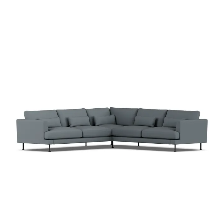 Bredhult Sofa - Same Blue 6678-Schwarzer Stahl, Ecksofa F - 1898