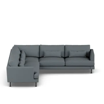 Bredhult Sofa - Same Blue 6678-Schwarzer Stahl, Ecksofa F - 1898