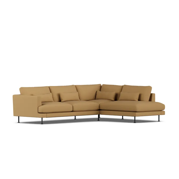 Bredhult Sofa - Same Ochre 6676-Schwarzer Stahl, 3-sitzig A1 - 1898