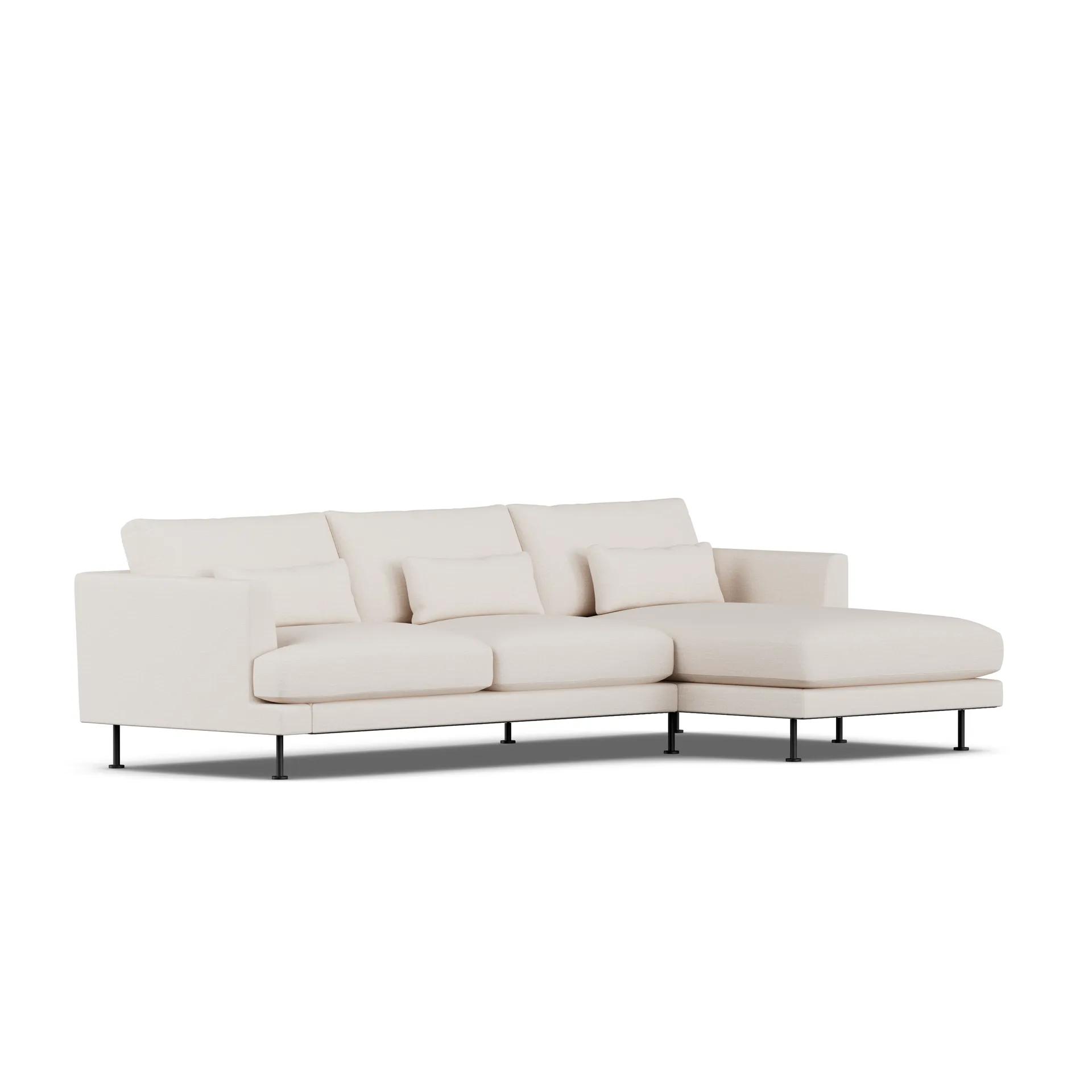 Bredhult Sofa, Same Off White 6671-Schwarzer Stahl, 2,5-sitzig C1 1898