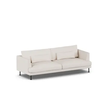 Bredhult Sofa - Same Off White 6671-Schwarzer Stahl, 3-sitzig - 1898