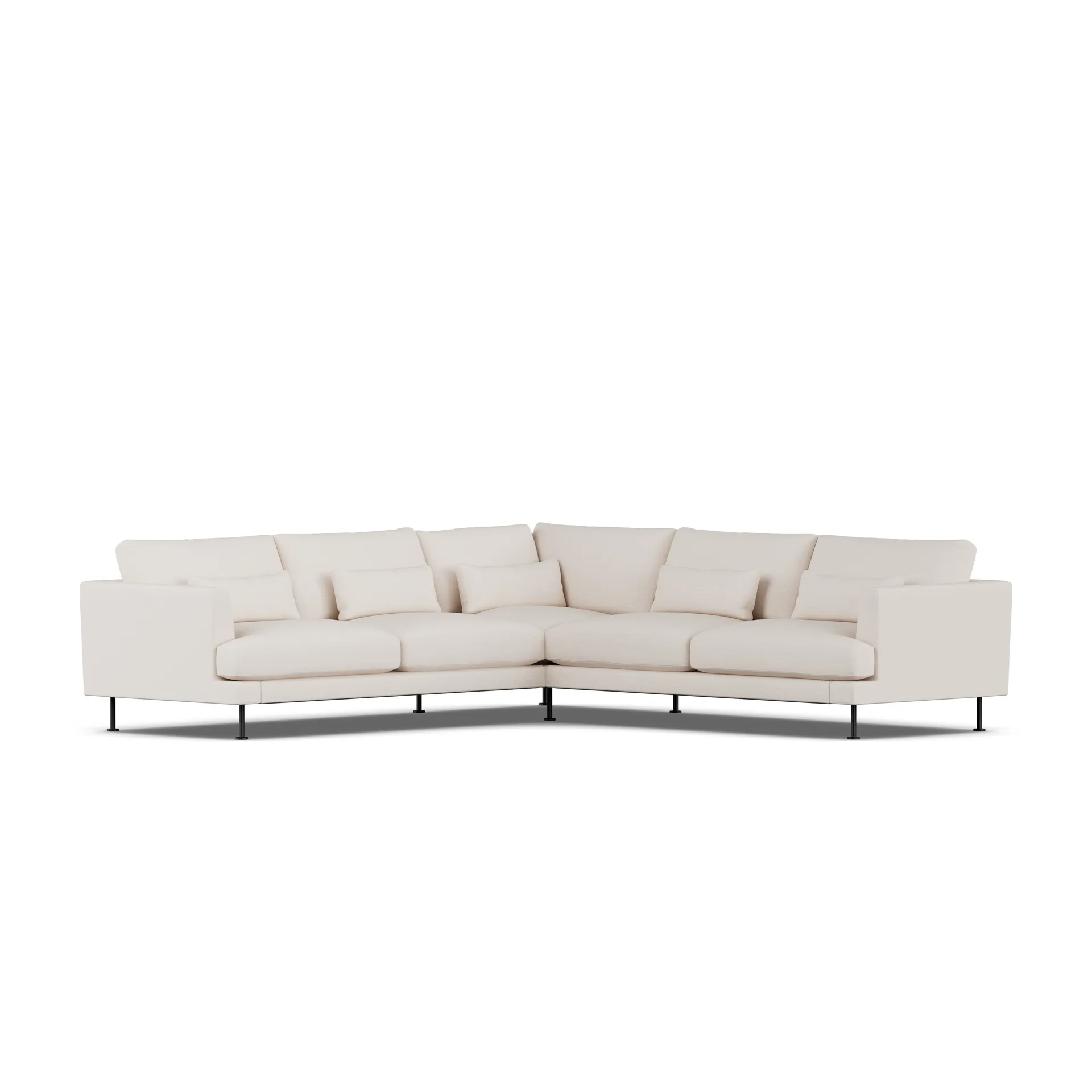 Bredhult Sofa, Same Off White 6671-Schwarzer Stahl, Ecksofa F 1898