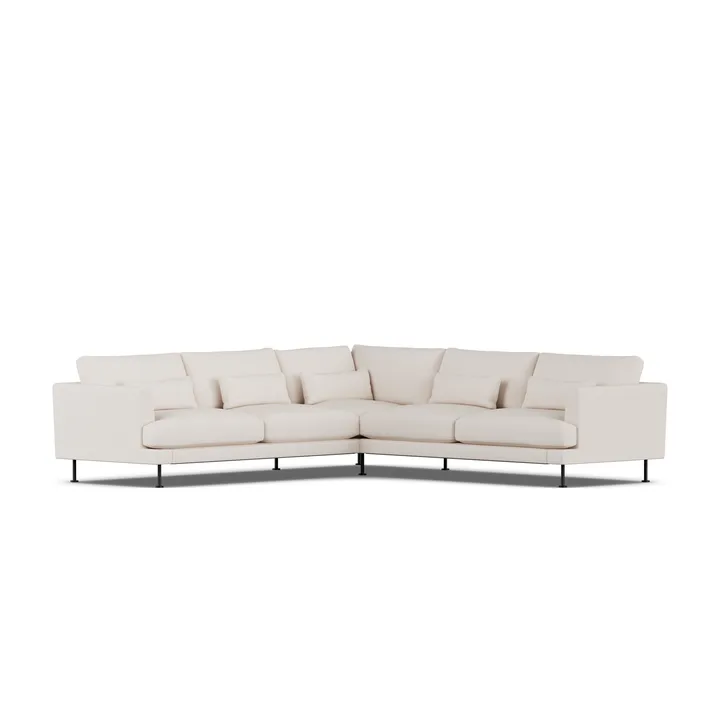 Bredhult Sofa - Same Off White 6671-Schwarzer Stahl, Ecksofa F - 1898