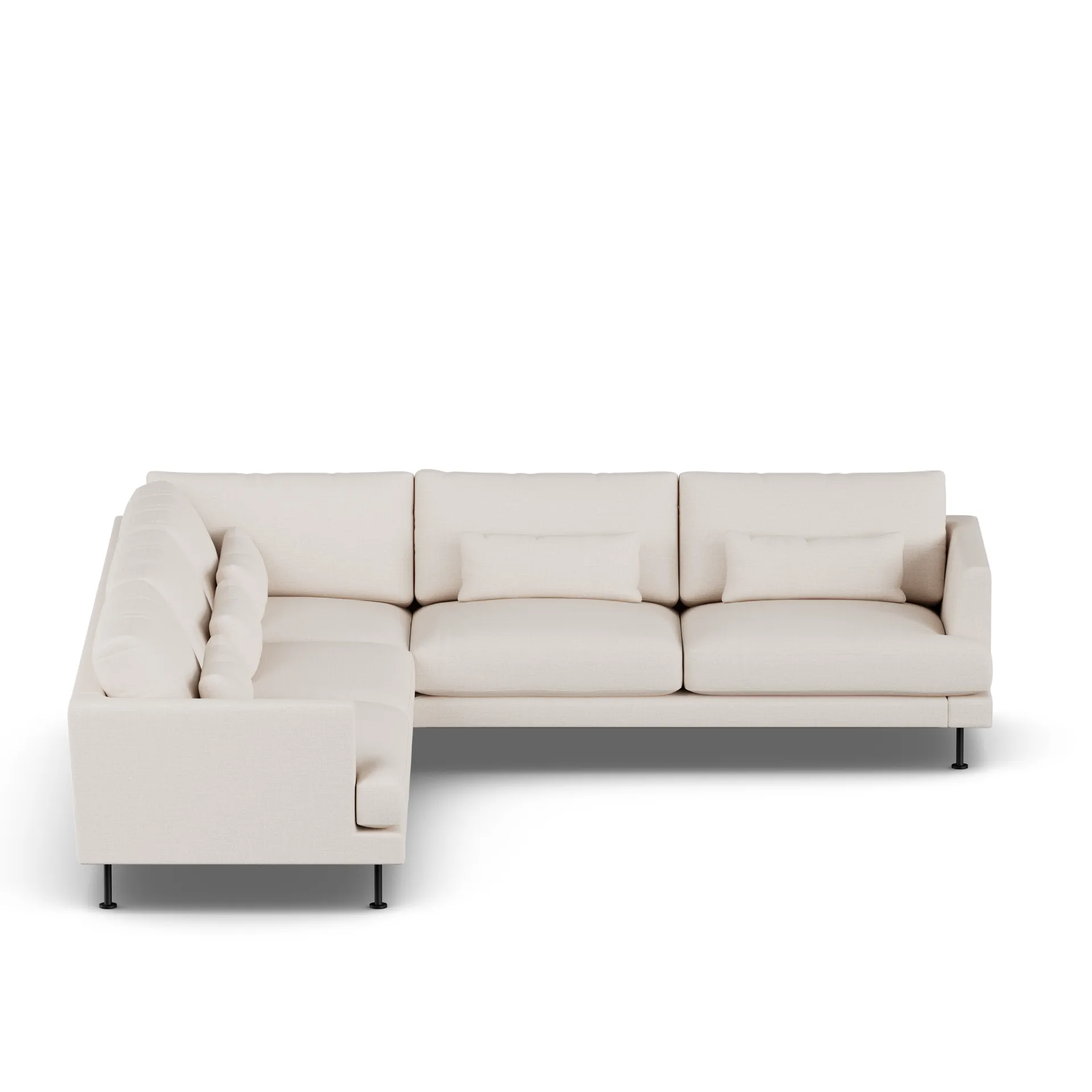 Bredhult Sofa, Same Off White 6671-Schwarzer Stahl, Ecksofa F 1898