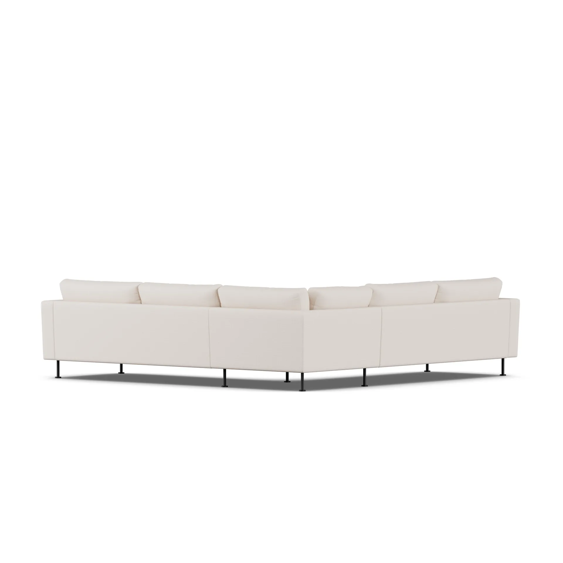 Bredhult Sofa, Same Off White 6671-Schwarzer Stahl, Ecksofa F 1898