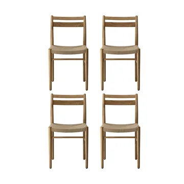 Fridhem Esszimmerstuhl, lackierte Eiche-naturgeflochten, 4er Pack - 1898