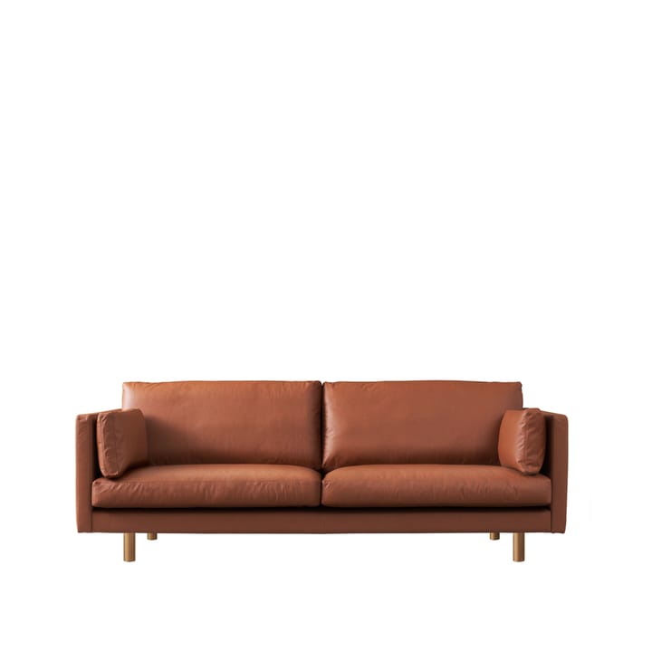Haga 3 Sitzer Sofa - Leder Sevilla Cognac 4003, Beine aus hellem Eichenholz - 1898