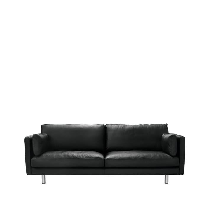 Haga 3 Sitzer Sofa - Leder sevilla schwarz, Beine aus Metall - 1898