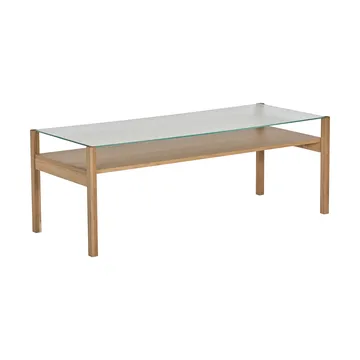 Lid Couchtisch - Eiche weiß pigmentiert-Glas, 125x50 cm - 1898