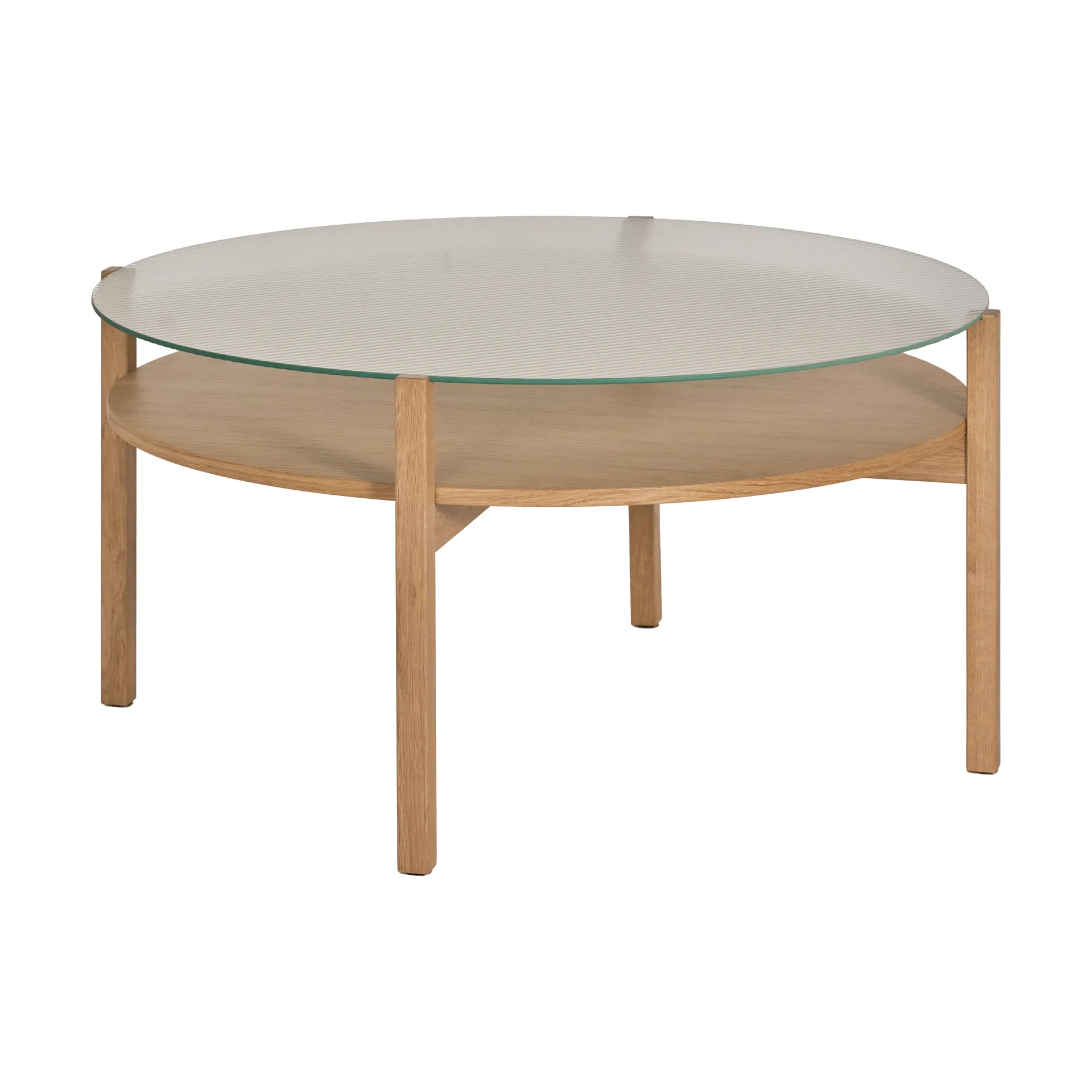 Lid Couchtisch, Eiche weiß pigmentiert-Glas, Ø90 cm 1898
