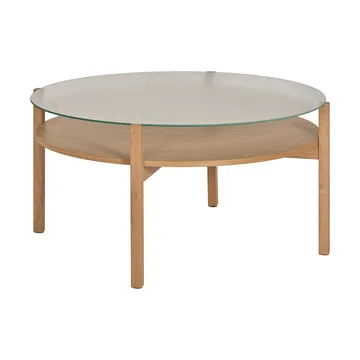 Lid Couchtisch - Eiche weiß pigmentiert-Glas, Ø90 cm - 1898
