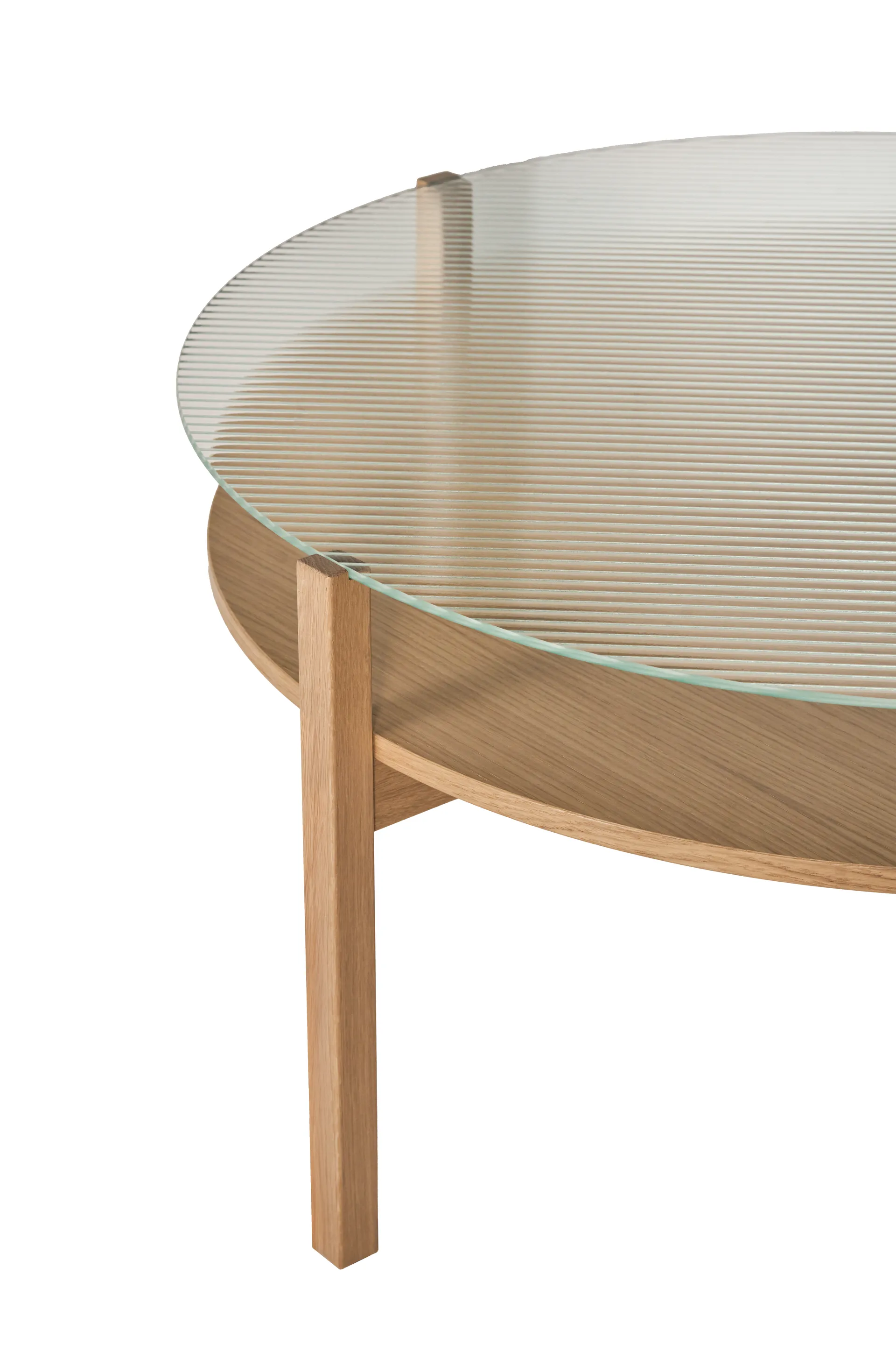 Lid Couchtisch, Eiche weiß pigmentiert-Glas, Ø90 cm 1898