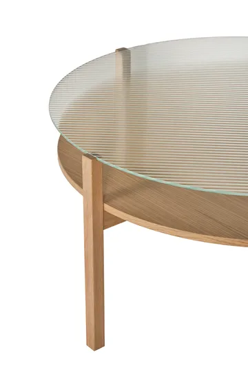 Lid Couchtisch - Eiche weiß pigmentiert-Glas, Ø90 cm - 1898