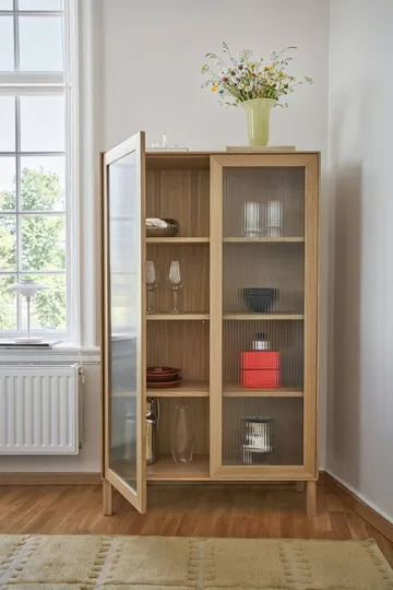 Lid Vitrinenschrank - Eiche weiß pigmentiert - 1898