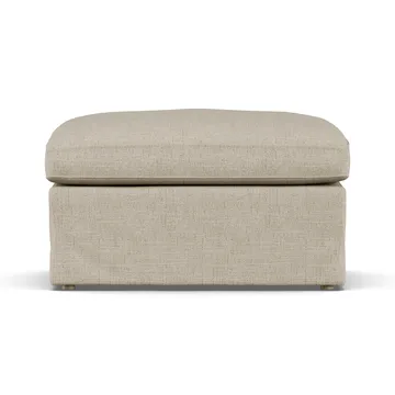 Linnevik Fußhocker - Bern Beige 0341-Eiche weiß geölt, mit Volant - 1898