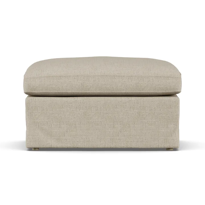 Linnevik Fußhocker - Bern Beige 0341-Eiche weiß geölt, mit Volant - 1898