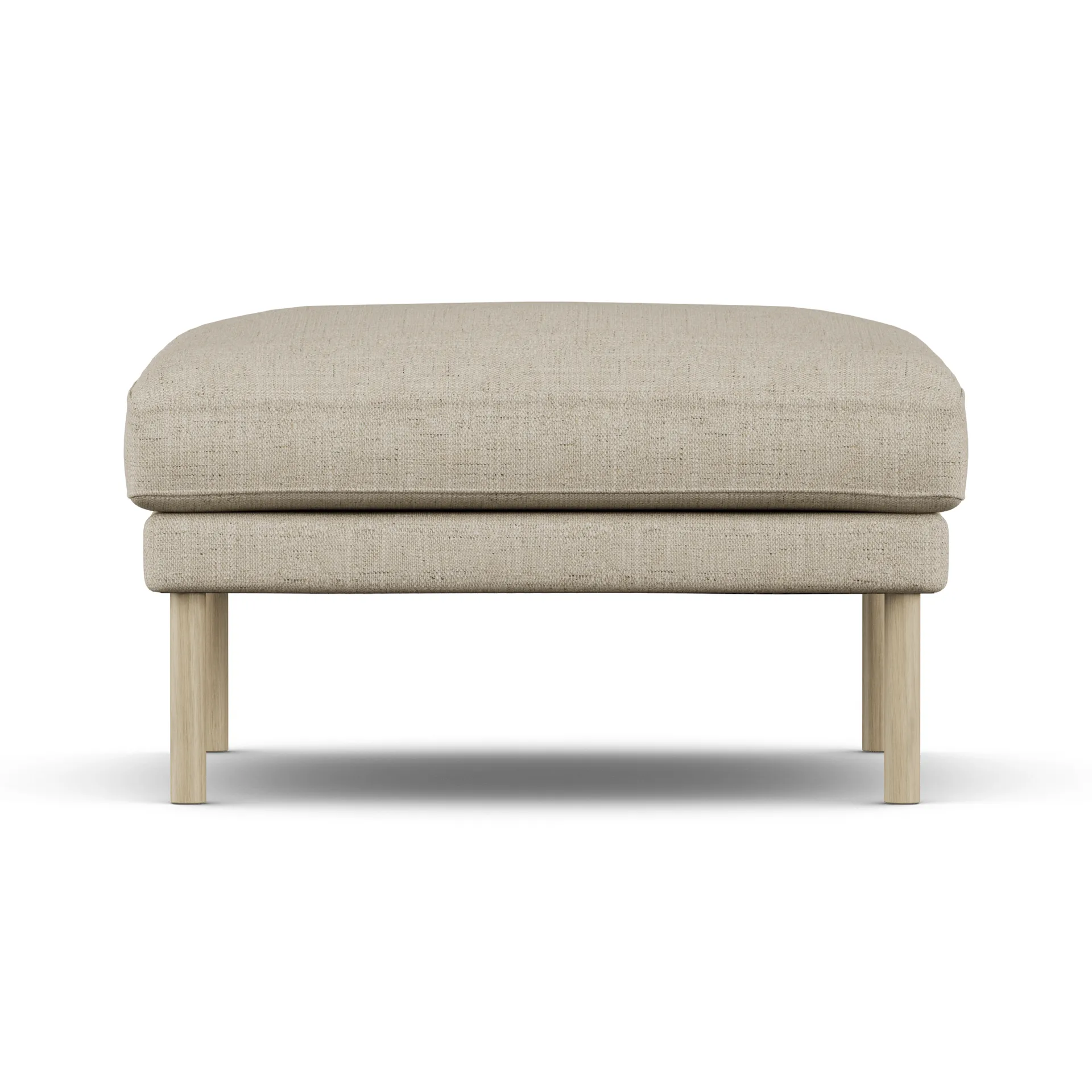 Linnevik Fußhocker, Bern Beige 0341-Eiche weiß geölt, ohne Volant 1898