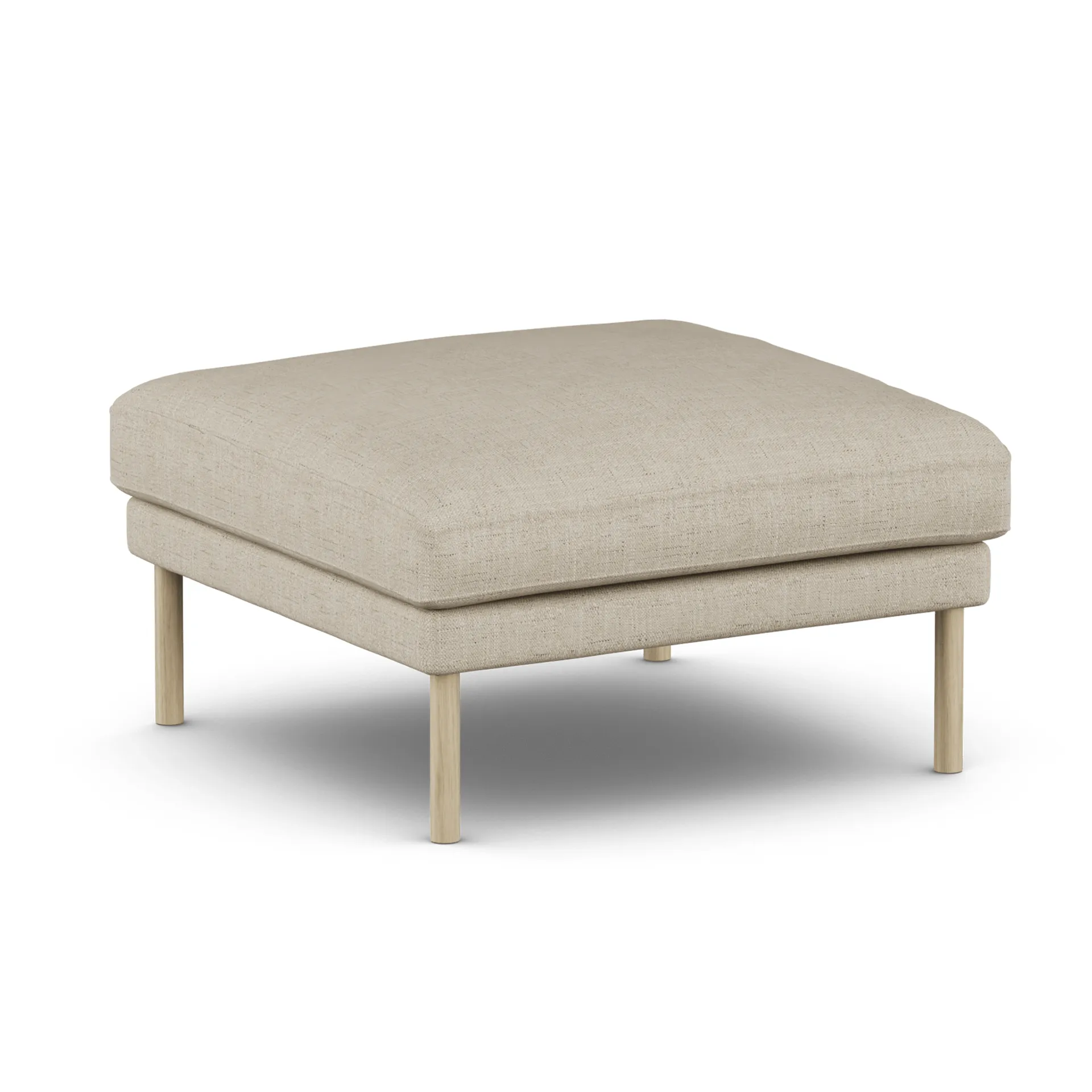 Linnevik Fußhocker, Bern Beige 0341-Eiche weiß geölt, ohne Volant 1898