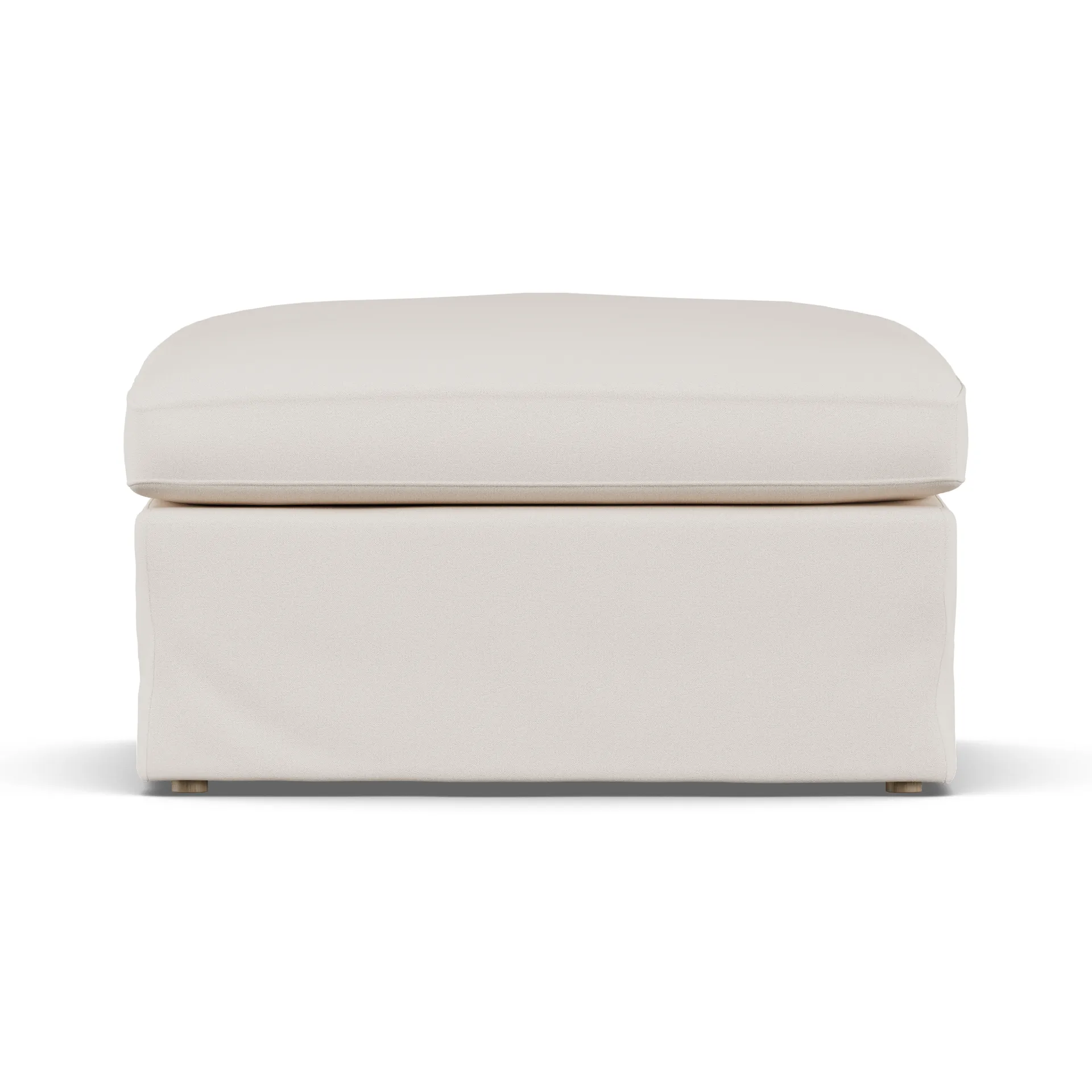 Linnevik Fußhocker, Caleido Beige 9600-Eiche weiß geölt, mit Volant 1898