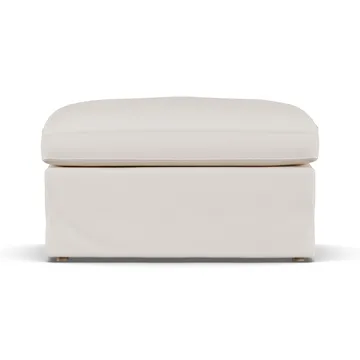 Linnevik Fußhocker - Caleido Beige 9600-Eiche weiß geölt, mit Volant - 1898