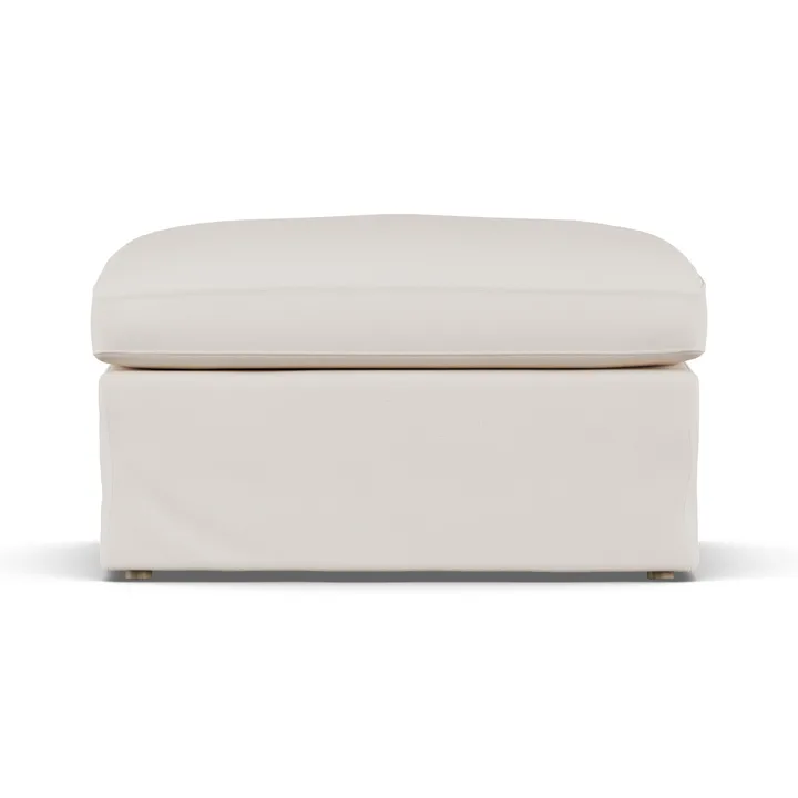 Linnevik Fußhocker - Caleido Beige 9600-Eiche weiß geölt, mit Volant - 1898