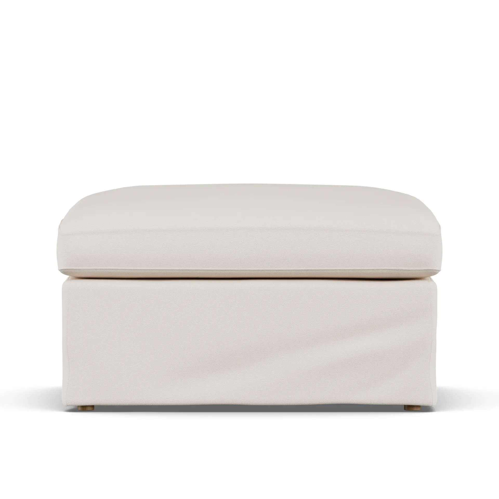Linnevik Fußhocker, Caleido Beige 9600-Eiche weiß geölt, mit Volant 1898