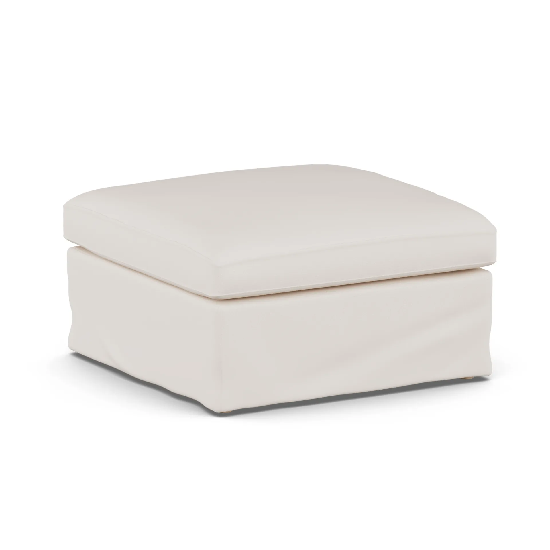 Linnevik Fußhocker, Caleido Beige 9600-Eiche weiß geölt, mit Volant 1898