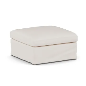 Linnevik Fußhocker - Caleido Beige 9600-Eiche weiß geölt, mit Volant - 1898