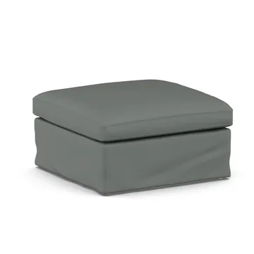 Linnevik Fußhocker - Caleido Grey 1240-Eiche weiß geölt, mit Volant - 1898