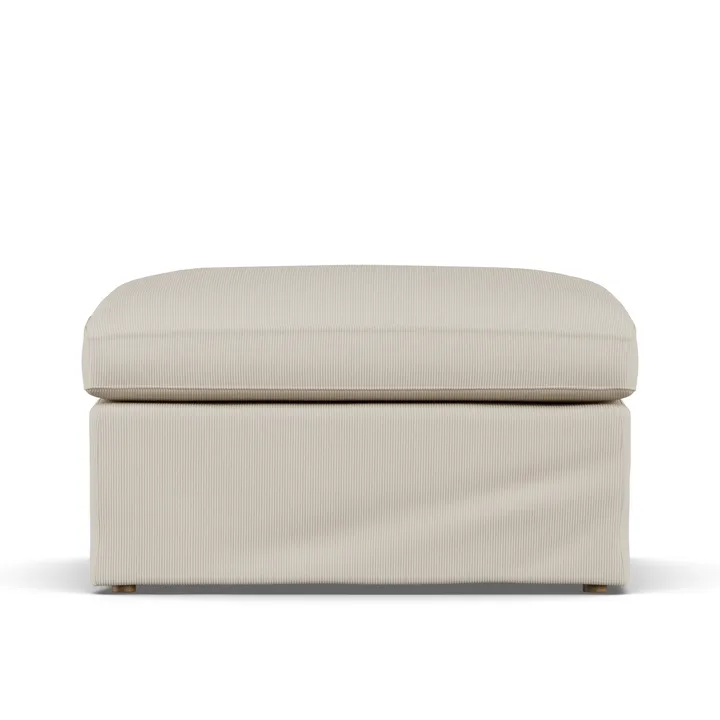 Linnevik Fußhocker - Jump Beige 1956-Eiche weiß geölt, mit Volant - 1898