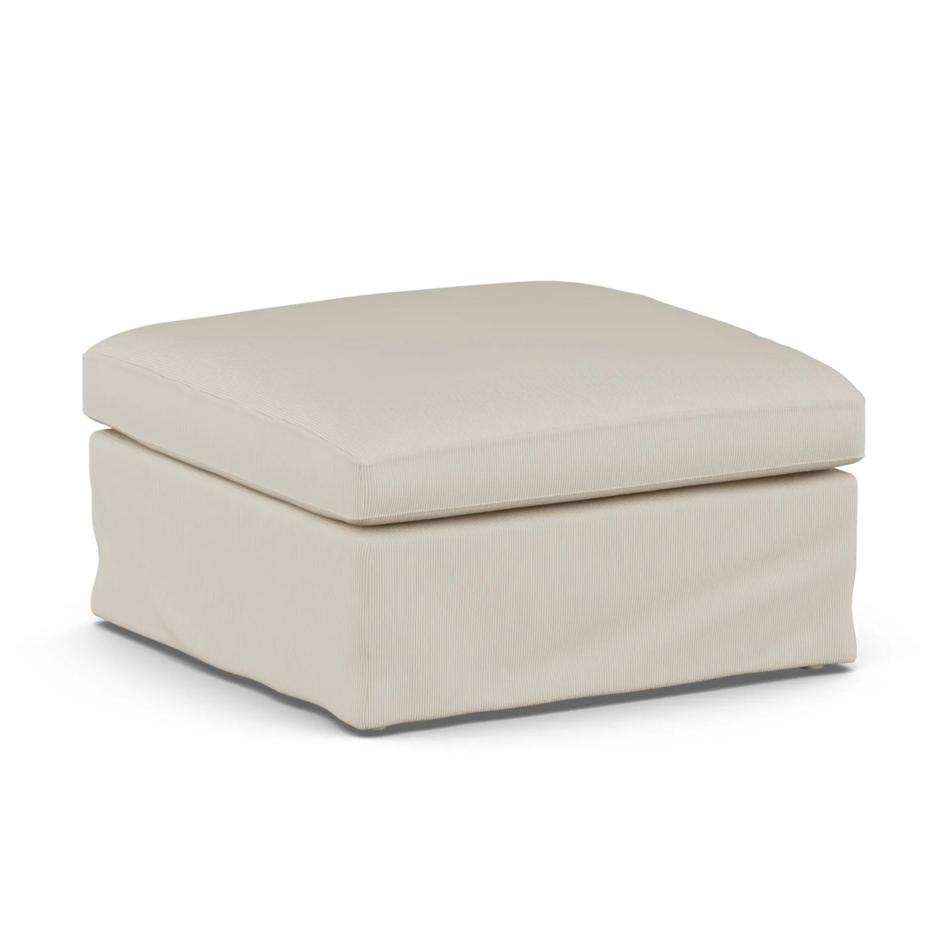 Linnevik Fußhocker, Jump Beige 1956-Eiche weiß geölt, mit Volant 1898