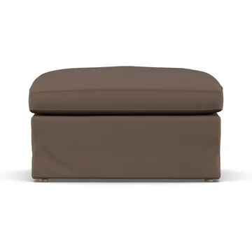 Linnevik Fußhocker - Jump Brown 1955-Eiche weiß geölt, mit Volant - 1898